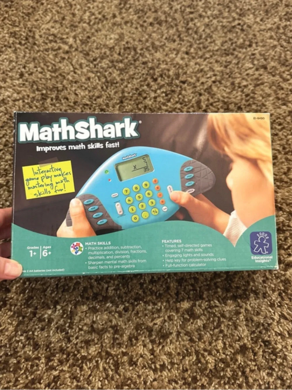 MathShark Kids Learning Toy - Blue Math Practice Game - Picture 1 of 3